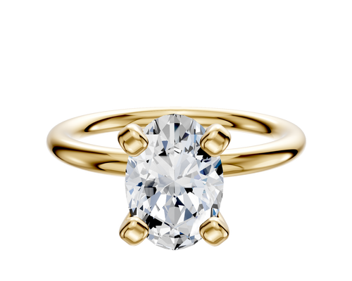 18K Yellow Gold 4 Prong Classic Dome 2.0mm Engagement Ring