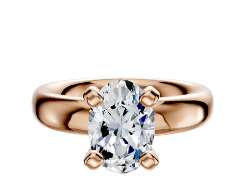 18K Rose Gold 4 Prong Classic Dome 4.0mm Engagement Ring