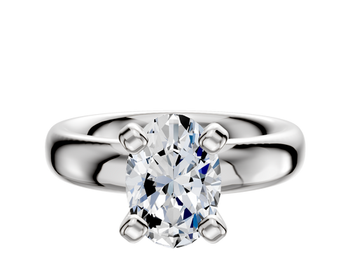 Platinum 4 Prong Classic Dome 4.0mm Engagement Ring