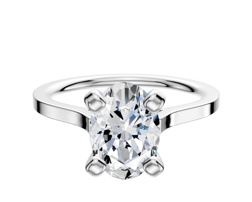 Platinum 4 Prong Cathedral Flat 1.5mm Engagement Ring