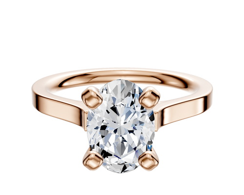 18K Rose Gold 4 Prong Cathedral Flat 2.0mm Engagement Ring