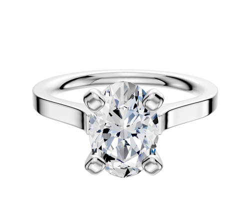 Platinum 4 Prong Cathedral Flat 2.0mm Engagement Ring