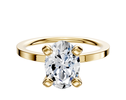 14K Yellow Gold 4 Prong Classic Flat 1.5mm Engagement Ring