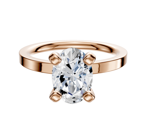 14K Rose Gold 4 Prong Classic Flat 2.0mm Engagement Ring
