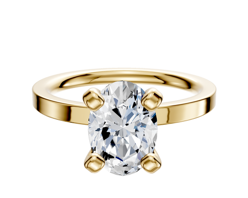14K Yellow Gold 4 Prong Classic Flat 2.0mm Engagement Ring