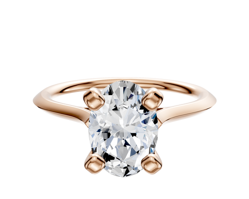 18K Rose Gold 4 Prong Cathedral Knife Edge 1.5mm Engagement Ring