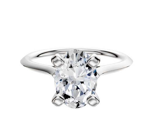 18K White Gold 4 Prong Cathedral Knife Edge 1.5mm Engagement Ring