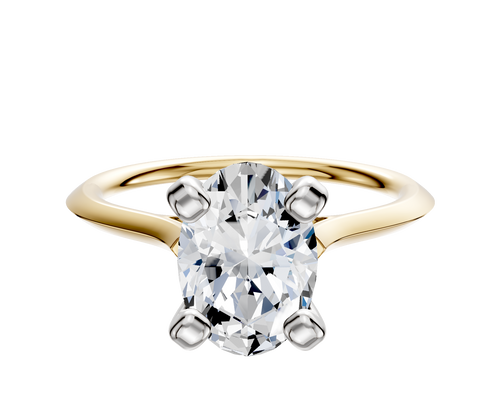 18K Two Tone 4 Prong Cathedral Knife Edge 1.5mm Engagement Ring