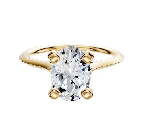 18K Yellow Gold 4 Prong Cathedral Knife Edge 1.5mm Engagement Ring
