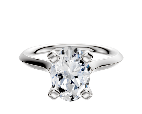 14K White Gold 4 Prong Cathedral Knife Edge 2.0mm Engagement Ring
