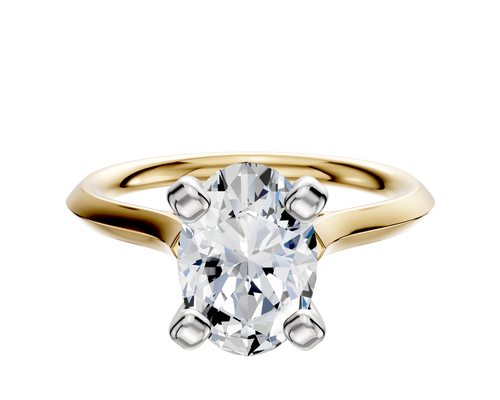 18K Two Tone 4 Prong Cathedral Knife Edge 2.0mm Engagement Ring