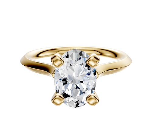 18K Yellow Gold 4 Prong Cathedral Knife Edge 2.0mm Engagement Ring