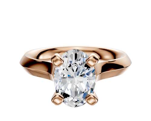 18K Rose Gold 4 Prong Cathedral Knife Edge 3.0mm Engagement Ring