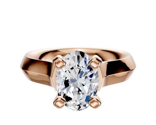 18K Rose Gold 4 Prong Cathedral Knife Edge 4.0mm Engagement Ring