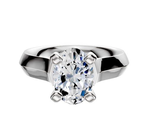 Platinum 4 Prong Cathedral Knife Edge 4.0mm Engagement Ring