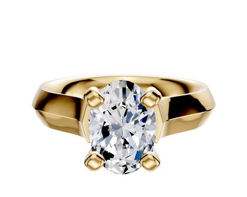 18K Yellow Gold 4 Prong Cathedral Knife Edge 4.0mm Engagement Ring