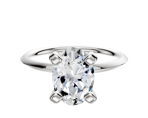 18K White Gold 4 Prong Classic Knife Edge 1.5mm Engagement Ring
