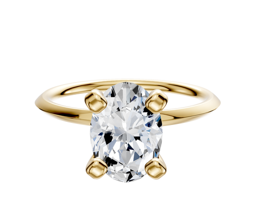 14K Yellow Gold 4 Prong Classic Knife Edge 1.5mm Engagement Ring