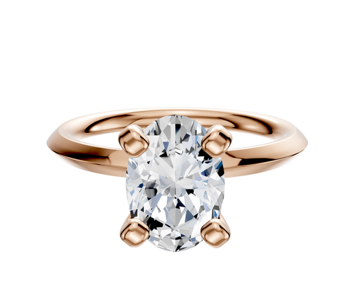 18K Rose Gold 4 Prong Classic Knife Edge 2.0mm Engagement Ring