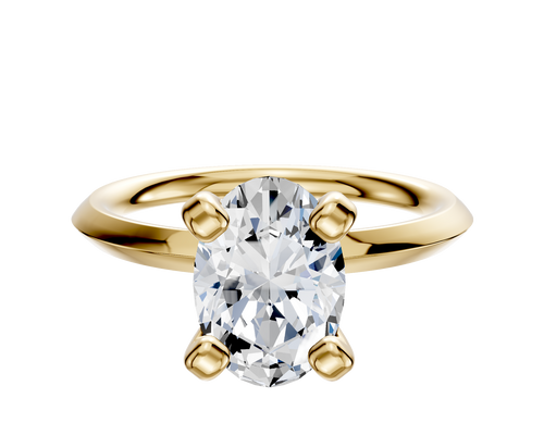 14K Yellow Gold 4 Prong Classic Knife Edge 2.0mm Engagement Ring