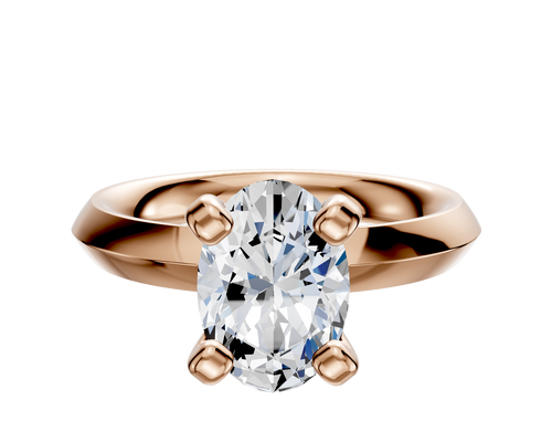 18K Rose Gold 4 Prong Classic Knife Edge 3.0mm Engagement Ring