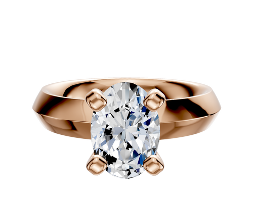 18K Rose Gold 4 Prong Classic Knife Edge 4.0mm Engagement Ring