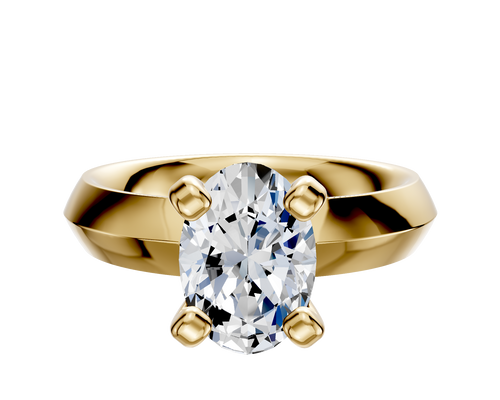 14K Yellow Gold 4 Prong Classic Knife Edge 4.0mm Engagement Ring