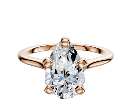 14K Rose Gold 4 Prong Cathedral Dome 1.5mm Engagement Ring