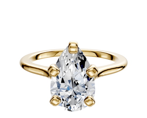 14K Yellow Gold 4 Prong Cathedral Dome 1.5mm Engagement Ring