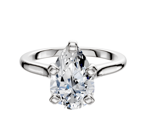 18K White Gold 4 Prong Cathedral Dome 2.0mm Engagement Ring