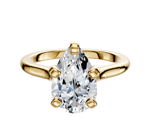 14K Yellow Gold 4 Prong Cathedral Dome 2.0mm Engagement Ring