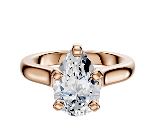 18K Rose Gold 4 Prong Cathedral Dome 3.0mm Engagement Ring