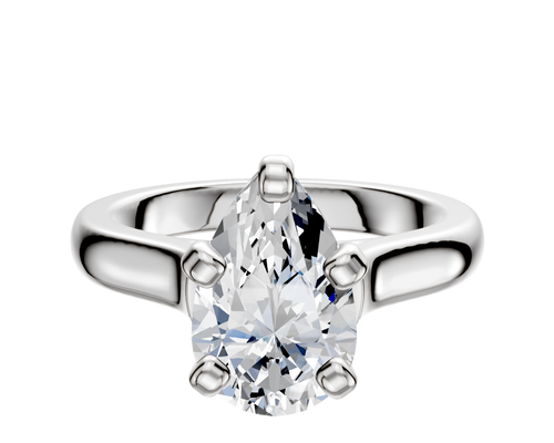 18K White Gold 4 Prong Cathedral Dome 3.0mm Engagement Ring