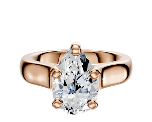 14K Rose Gold 4 Prong Cathedral Dome 4.0mm Engagement Ring