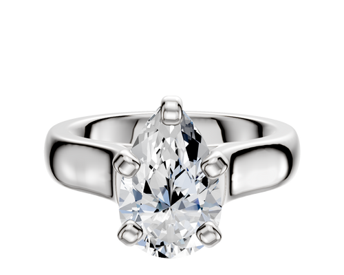 18K White Gold 4 Prong Cathedral Dome 4.0mm Engagement Ring