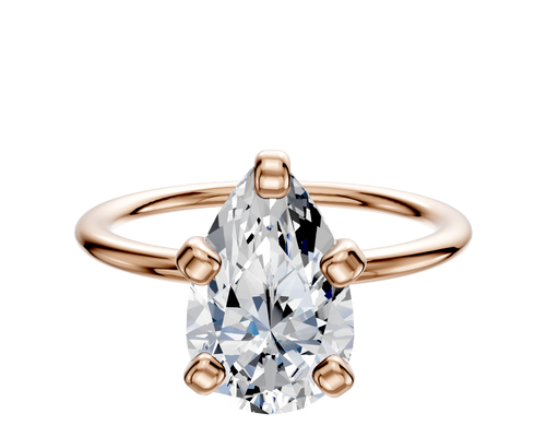 14K Rose Gold 4 Prong Classic Dome 1.5mm Engagement Ring