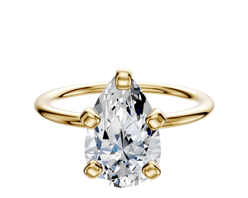 14K Yellow Gold 4 Prong Classic Dome 1.5mm Engagement Ring