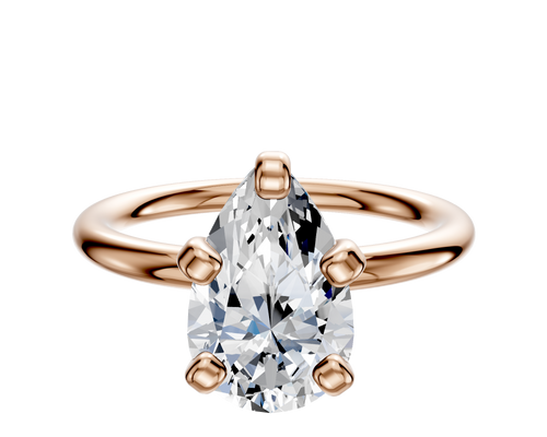 18K Rose Gold 4 Prong Classic Dome 2.0mm Engagement Ring