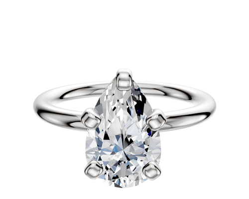 18K White Gold 4 Prong Classic Dome 2.0mm Engagement Ring
