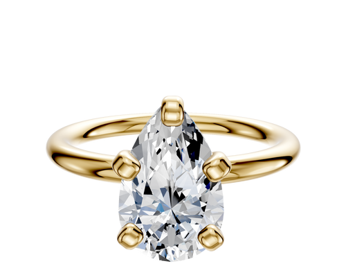 14K Yellow Gold 4 Prong Classic Dome 2.0mm Engagement Ring