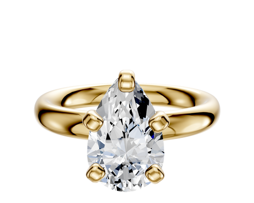 18K Yellow Gold 4 Prong Classic Dome 3.0mm Engagement Ring