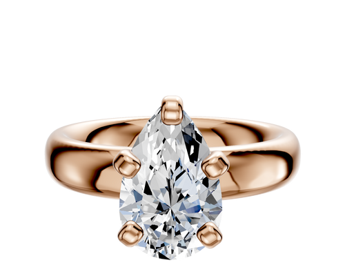 18K Rose Gold 4 Prong Classic Dome 4.0mm Engagement Ring