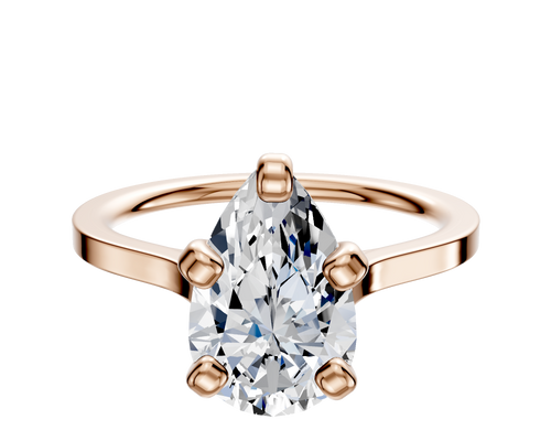 18K Rose Gold 4 Prong Cathedral Flat 1.5mm Engagement Ring