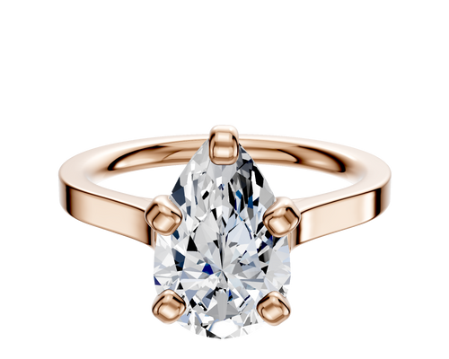18K Rose Gold 4 Prong Cathedral Flat 2.0mm Engagement Ring