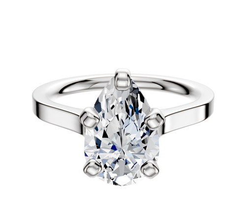 Platinum 4 Prong Cathedral Flat 2.0mm Engagement Ring