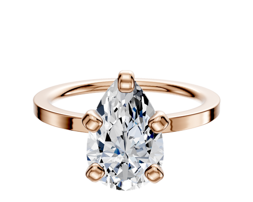 18K Rose Gold 4 Prong Classic Flat 1.5mm Engagement Ring