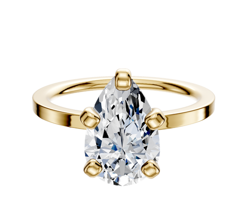 14K Yellow Gold 4 Prong Classic Flat 1.5mm Engagement Ring
