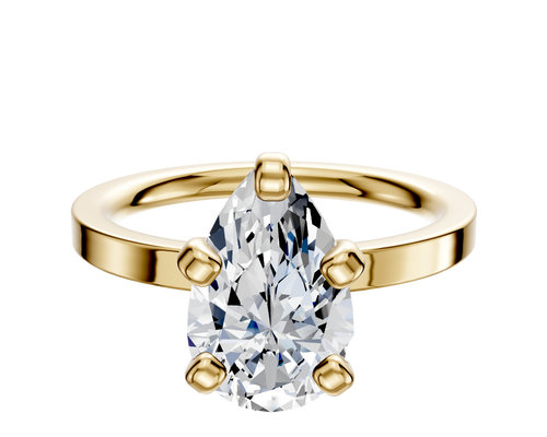 18K Yellow Gold 4 Prong Classic Flat 2.0mm Engagement Ring