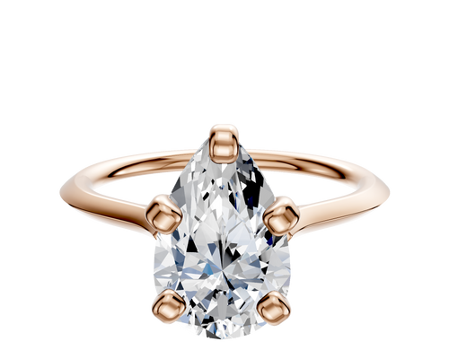 18K Rose Gold 4 Prong Cathedral Knife Edge 1.5mm Engagement Ring