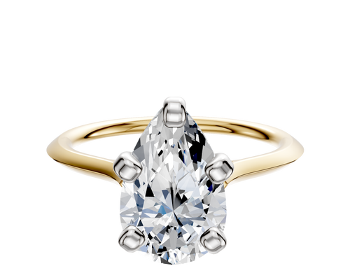 18K Two Tone 4 Prong Cathedral Knife Edge 1.5mm Engagement Ring